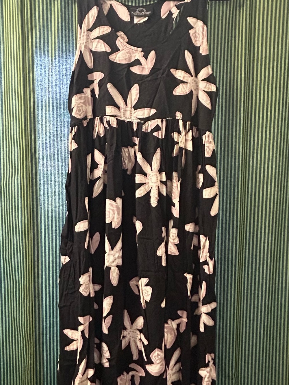 Women’s 90’s Black Maxi Dress with Floral Print